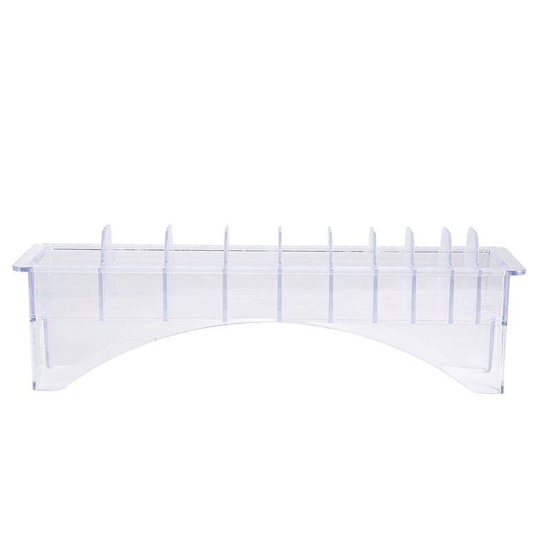 Kodrily Clipper Guard Holder Organizer, Plastic Clipper Blade Holder, 10 Slots Clipper Blade Case, Transparent Limit Comb Guide for Hair Clipper Storage, 9.8 x 2.8 x 2.6in, 1Pcs - Image 1